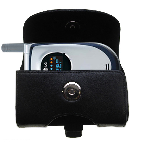 Gomadic Brand Horizontal Black Leather Carrying Case for the LG VX4600 with Integrated Belt Loop and Optional Belt Clip