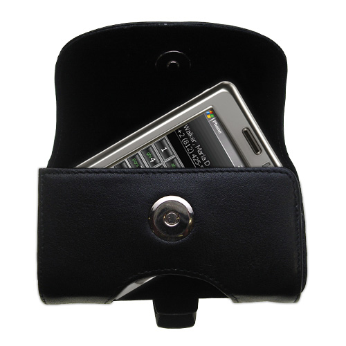 Black Leather Case for Mio A502