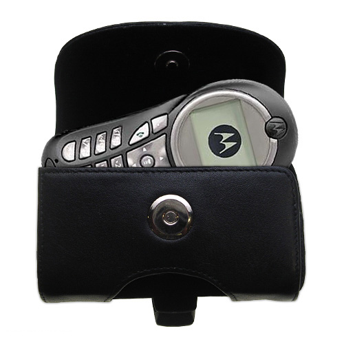 Black Leather Case for Motorola C115