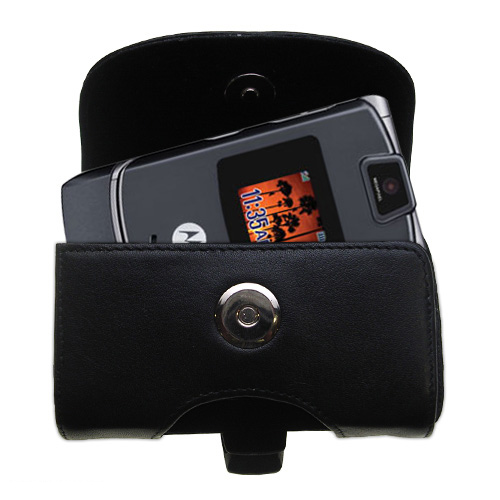 Black Leather Case for Motorola RAZR V3c V3i V3m V3s V3x