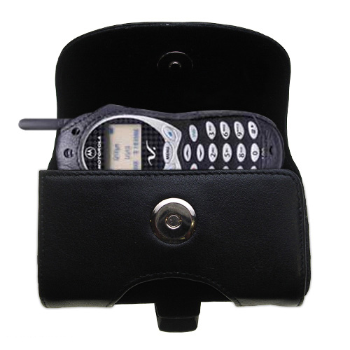 Black Leather Case for Motorola V120c