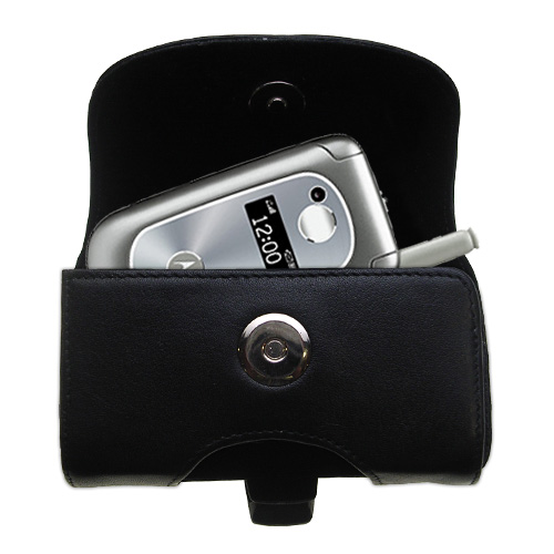 Black Leather Case for Motorola V323i