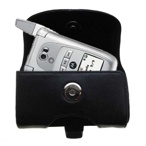 Gomadic Brand Horizontal Black Leather Carrying Case for the Nextel i870 / i875 with Integrated Belt Loop and Optional Belt Clip