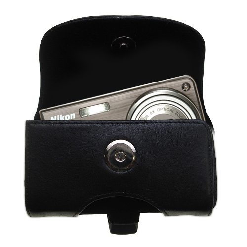 Black Leather Case for Nikon Coolpix S550
