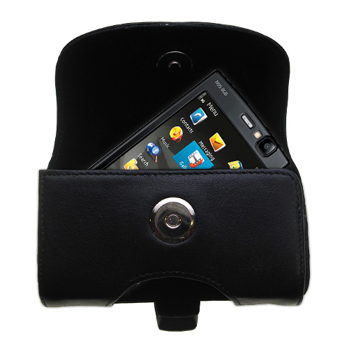 Black Leather Case for Nokia N85