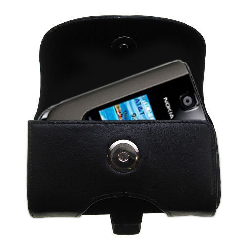 Black Leather Case for Nokia Snapper
