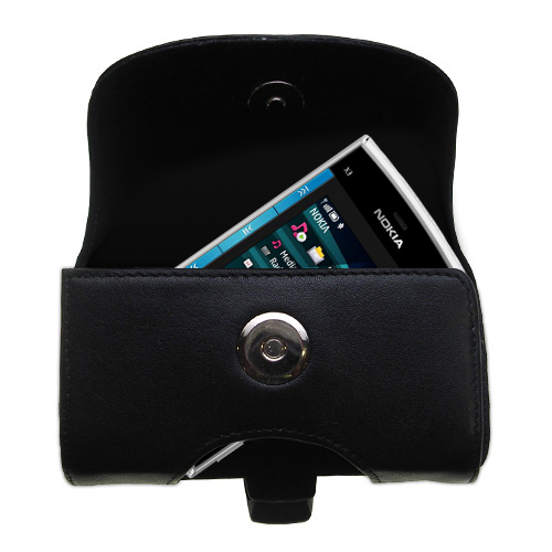 Black Leather Case for Nokia X3