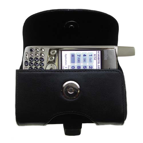 Black Leather Case for Palm palm Treo 600