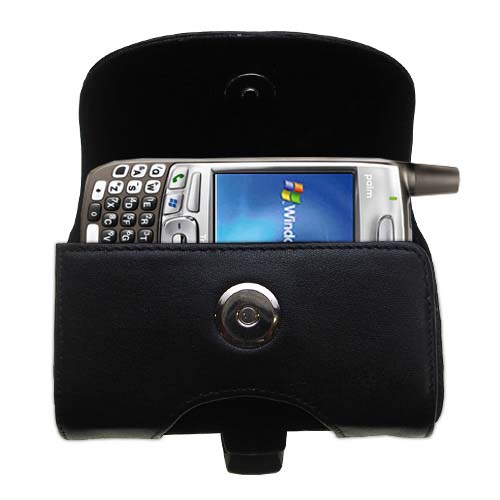Black Leather Case for Palm Palm Treo 700wx