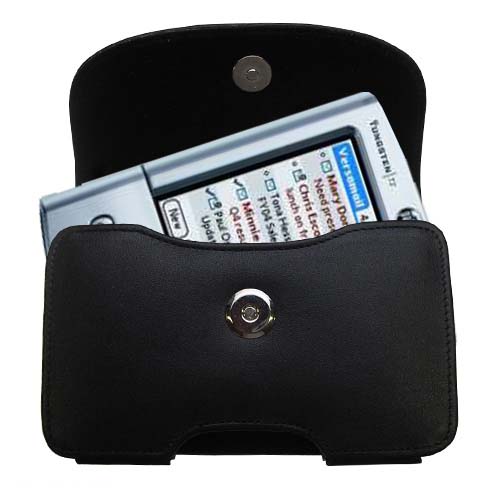 Black Leather Case for Palm palm Tungsten T2