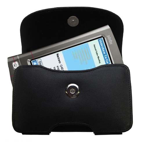 Black Leather Case for Palm palm Tungsten T3