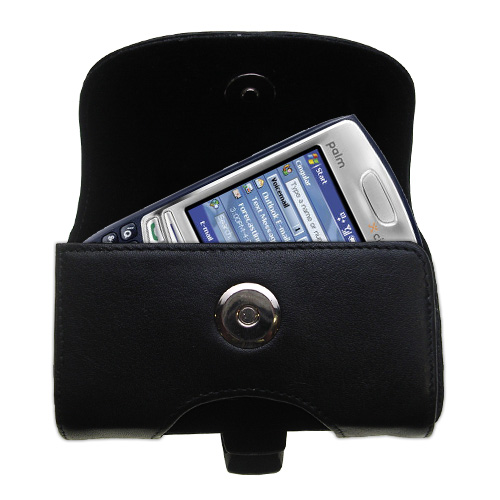 Black Leather Case for Palm Treo 750