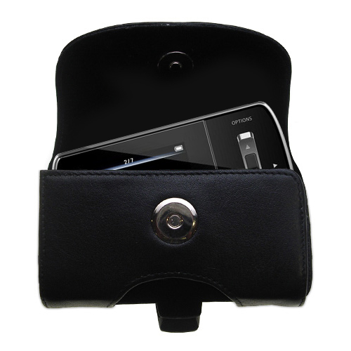 Black Leather Case for Philips GoGear Ariaz