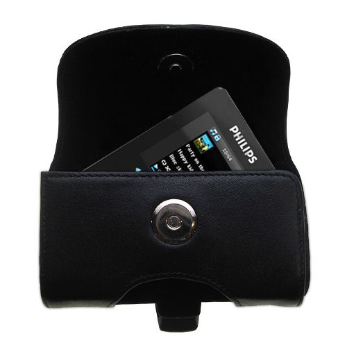 Black Leather Case for Philips GoGear HDD6320
