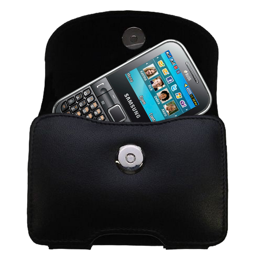 Black Leather Case for Samsung Chat