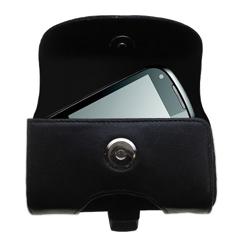 Black Leather Case for Samsung Corby Pro BR5310R
