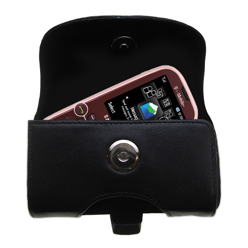 Black Leather Case for Samsung Gravity 2  SGH-T469