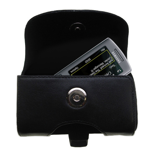 Black Leather Case for Samsung Messager II