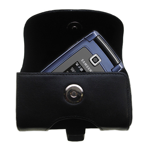 Gomadic Brand Horizontal Black Leather Carrying Case for the Samsung Muse with Integrated Belt Loop and Optional Belt Clip