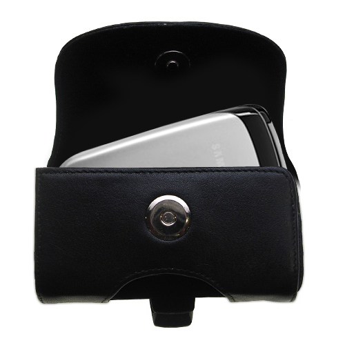 Black Leather Case for Samsung SGH-A107