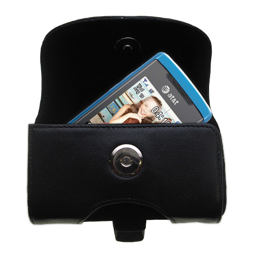 Black Leather Case for Samsung SGH-A777