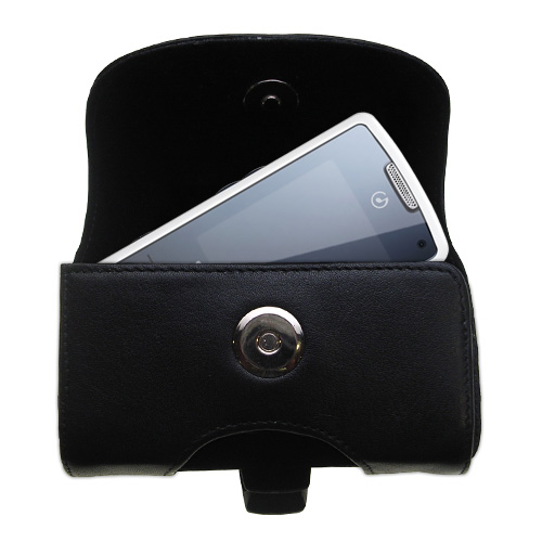 Black Leather Case for Samsung SGH-F330
