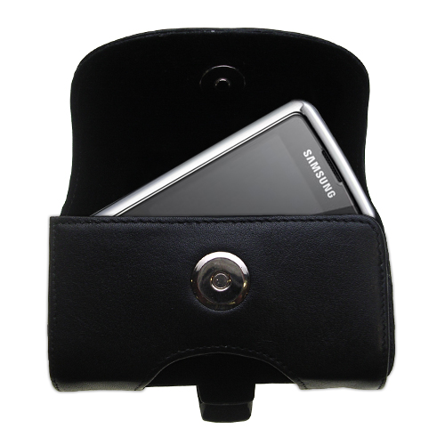 Black Leather Case for Samsung SGH-G800