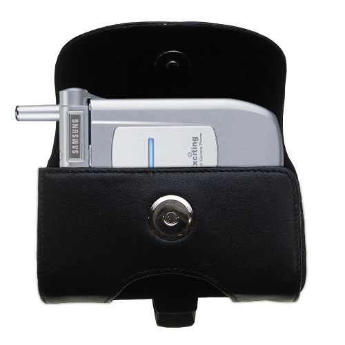 Black Leather Case for Samsung SGH-P400