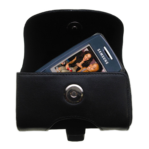 Black Leather Case for Samsung SGH-T429