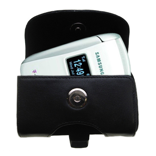 Black Leather Case for Samsung SGH-X497