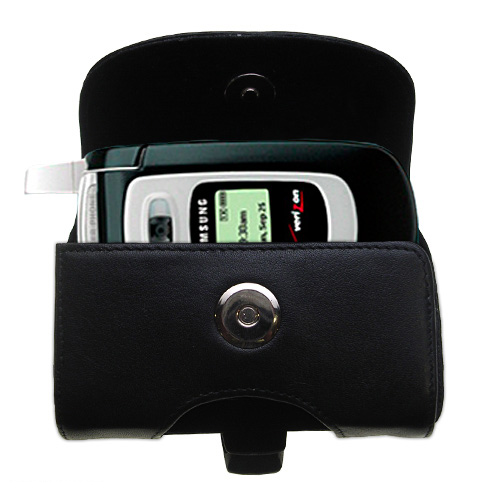 Black Leather Case for Samsung SPH-A840 / PM-A840