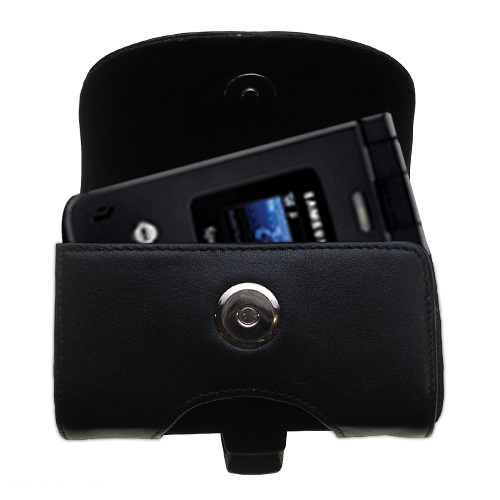 Black Leather Case for Samsung SPH-A900 / MM-A900 Blade