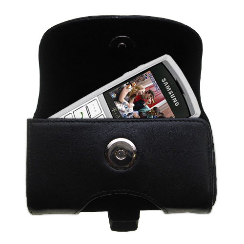 Black Leather Case for Samsung Trace T519