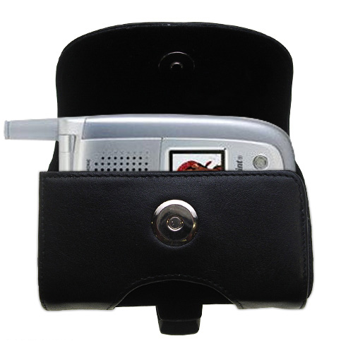 Black Leather Case for Sanyo MM-8300 MM-9000