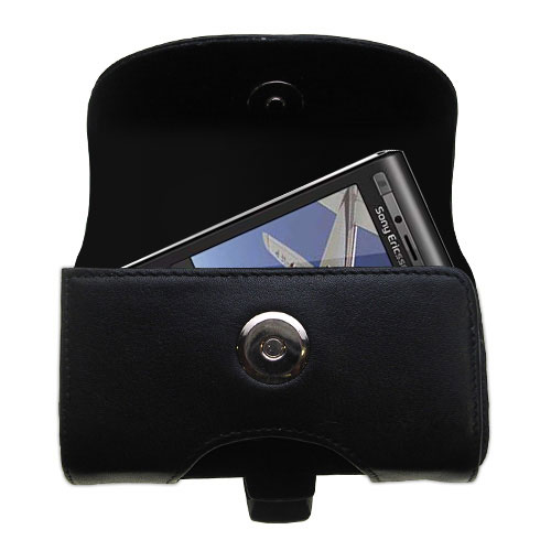 Black Leather Case for Sony C905A