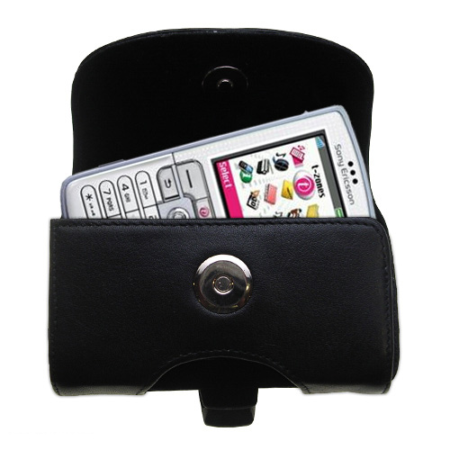 Black Leather Case for Sony Ericsson D750 / D750i