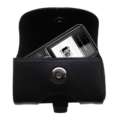 Black Leather Case for Sony Ericsson k205a