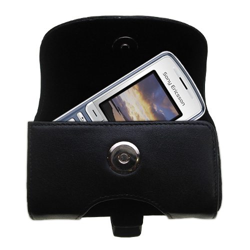 Black Leather Case for Sony Ericsson k310a