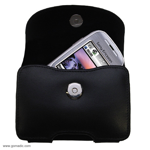 Black Leather Case for Sony Ericsson K508i