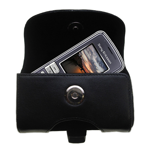 Black Leather Case for Sony Ericsson k510a