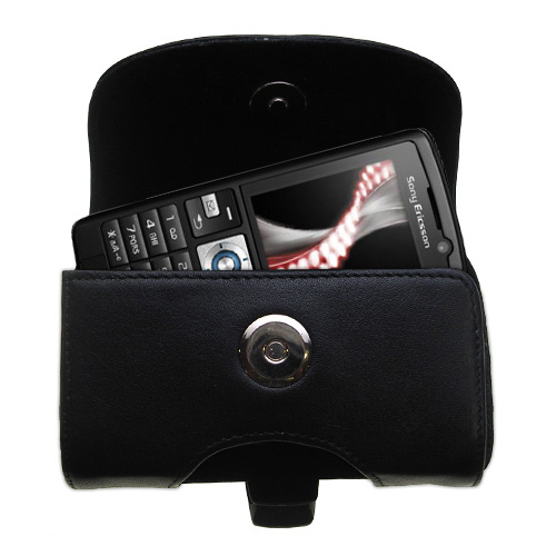 Gomadic Brand Horizontal Black Leather Carrying Case for the Sony Ericsson K610i with Integrated Belt Loop and Optional Belt Clip