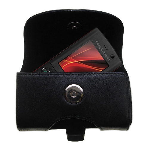 Black Leather Case for Sony Ericsson k630i