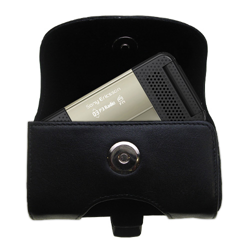 Black Leather Case for Sony Ericsson R306