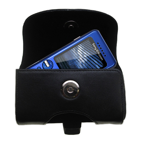 Black Leather Case for Sony Ericsson S302