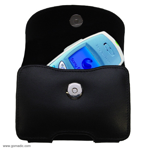 Black Leather Case for Sony Ericsson T200