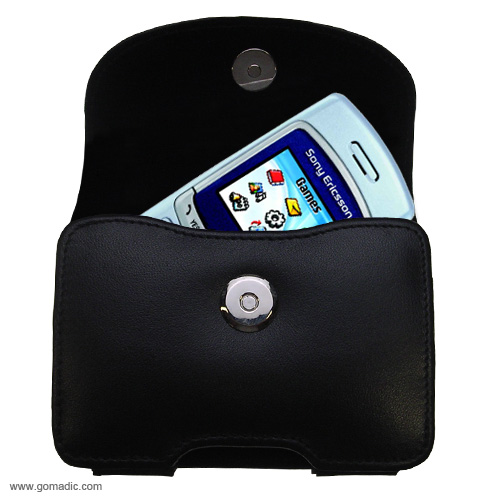 Black Leather Case for Sony Ericsson T226