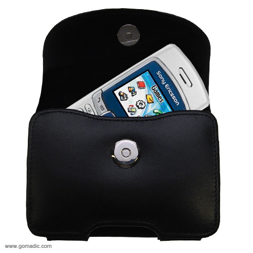 Black Leather Case for Sony Ericsson T226m