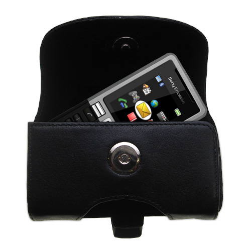 Black Leather Case for Sony Ericsson T270