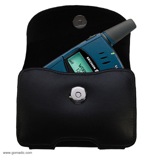 Black Leather Case for Sony Ericsson T28 WORLD