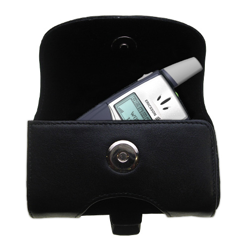 Black Leather Case for Sony Ericsson T39m